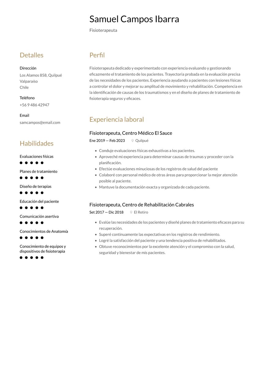 Milán resume template