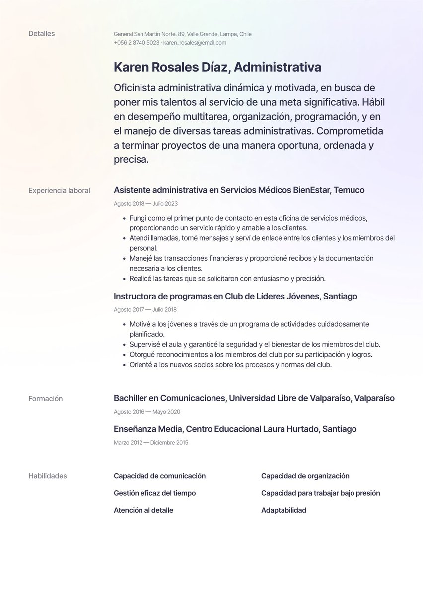 Moscú resume template