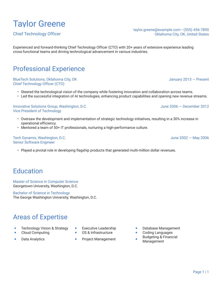 Athens resume template