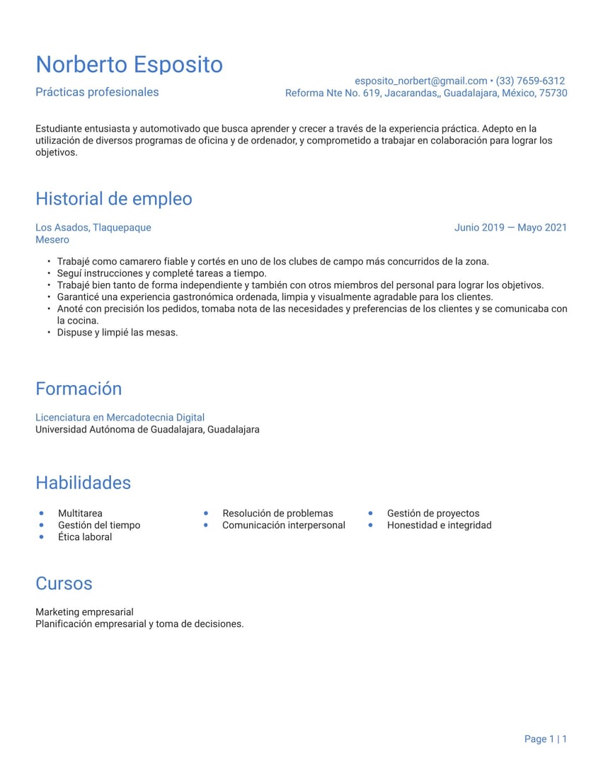 Atenas resume template