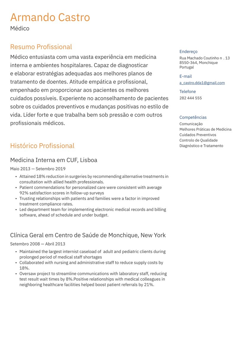 Bruxelas resume template