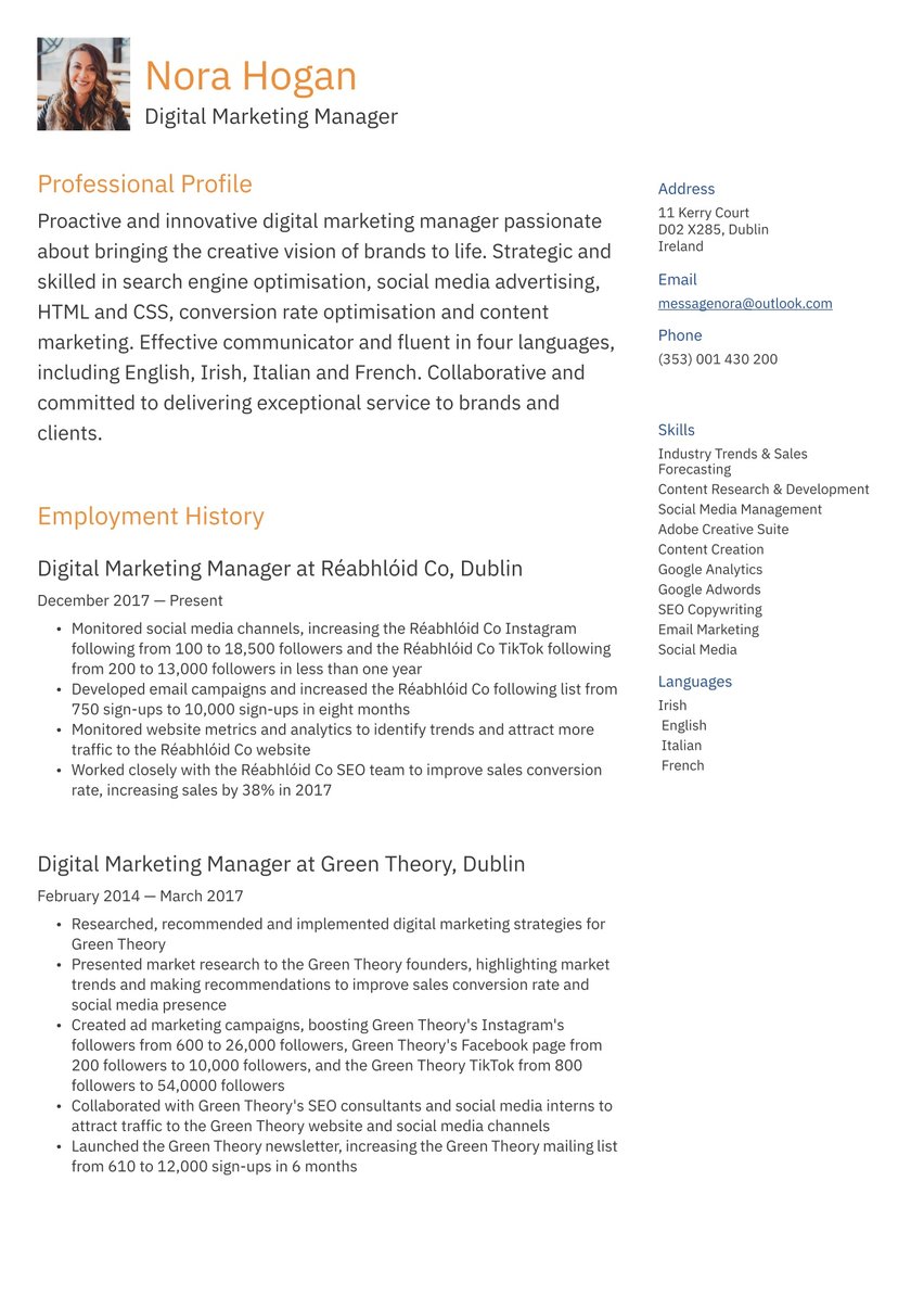 Brussels resume template