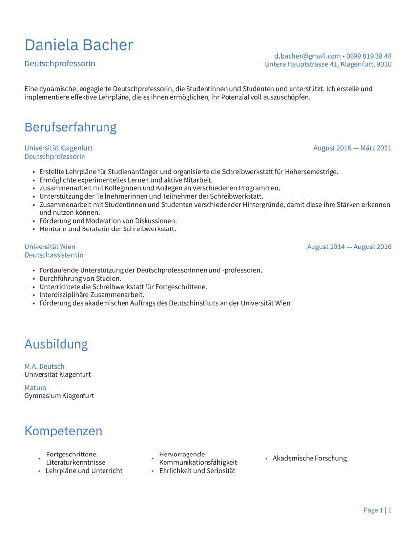 Athen resume template