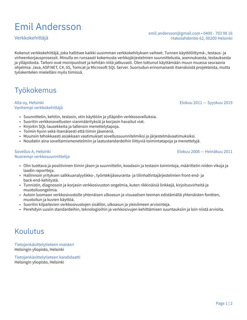 Athens resume template