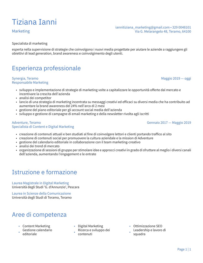 Atene resume template