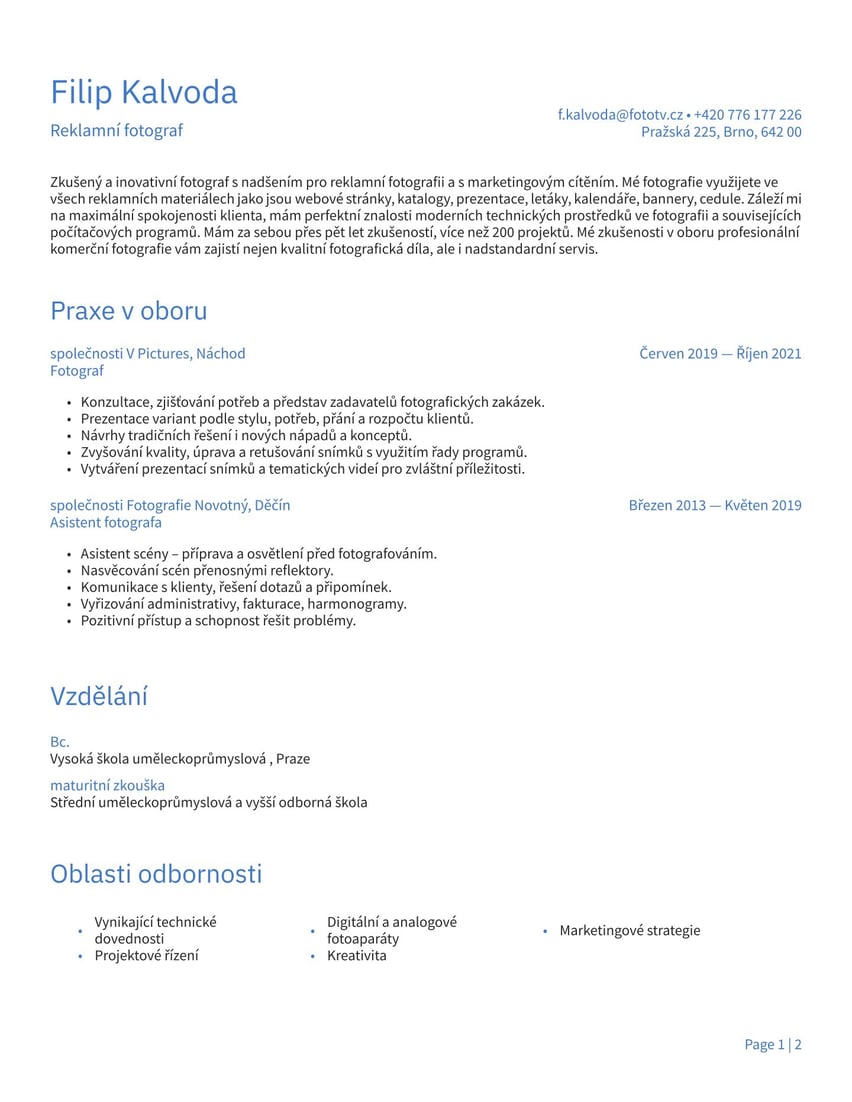 Athény resume template