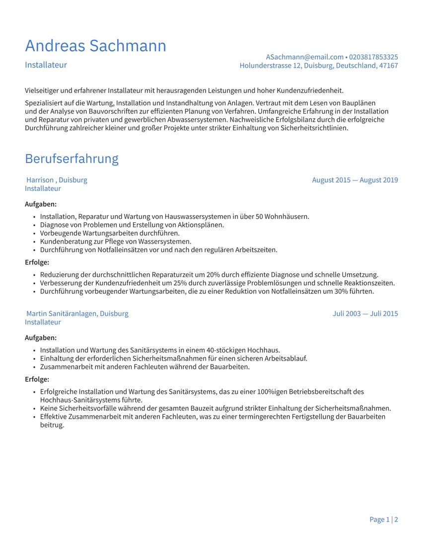 Athen resume template