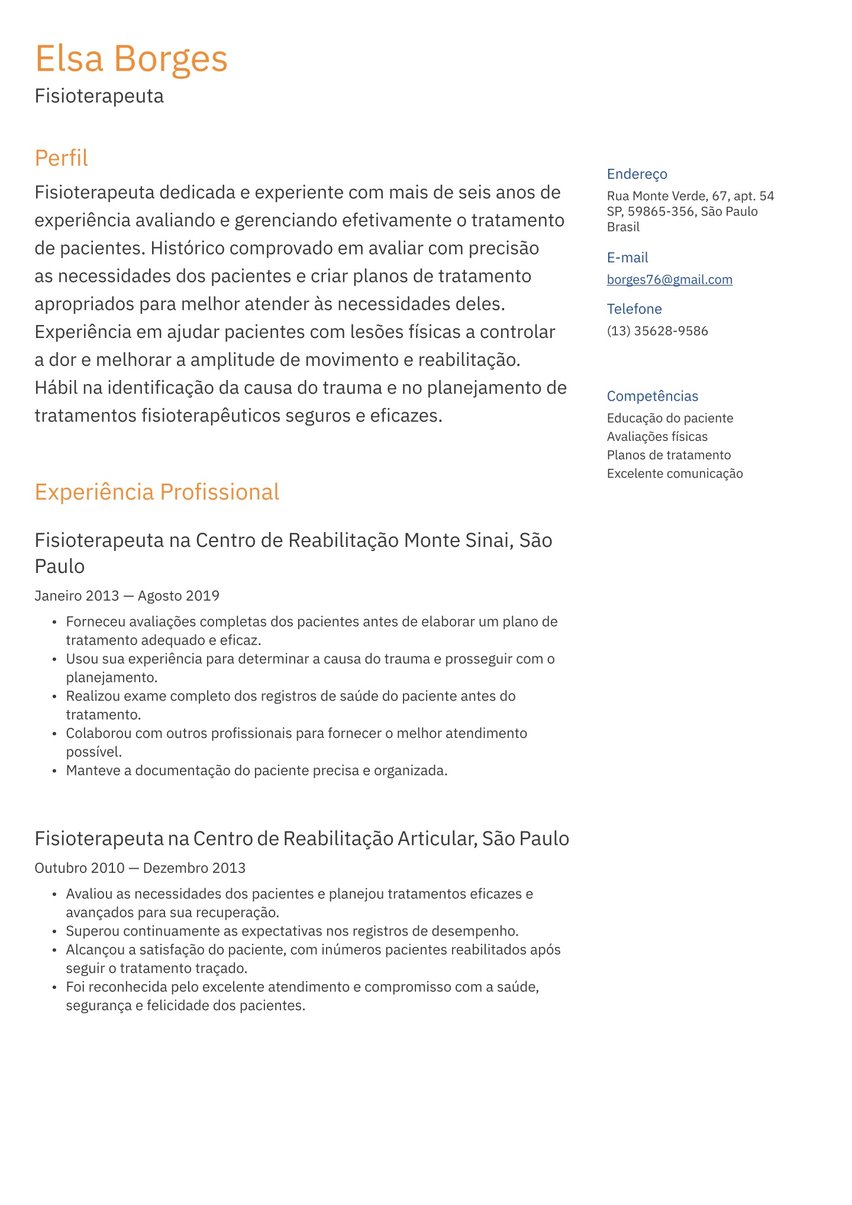 Bruxelas resume template