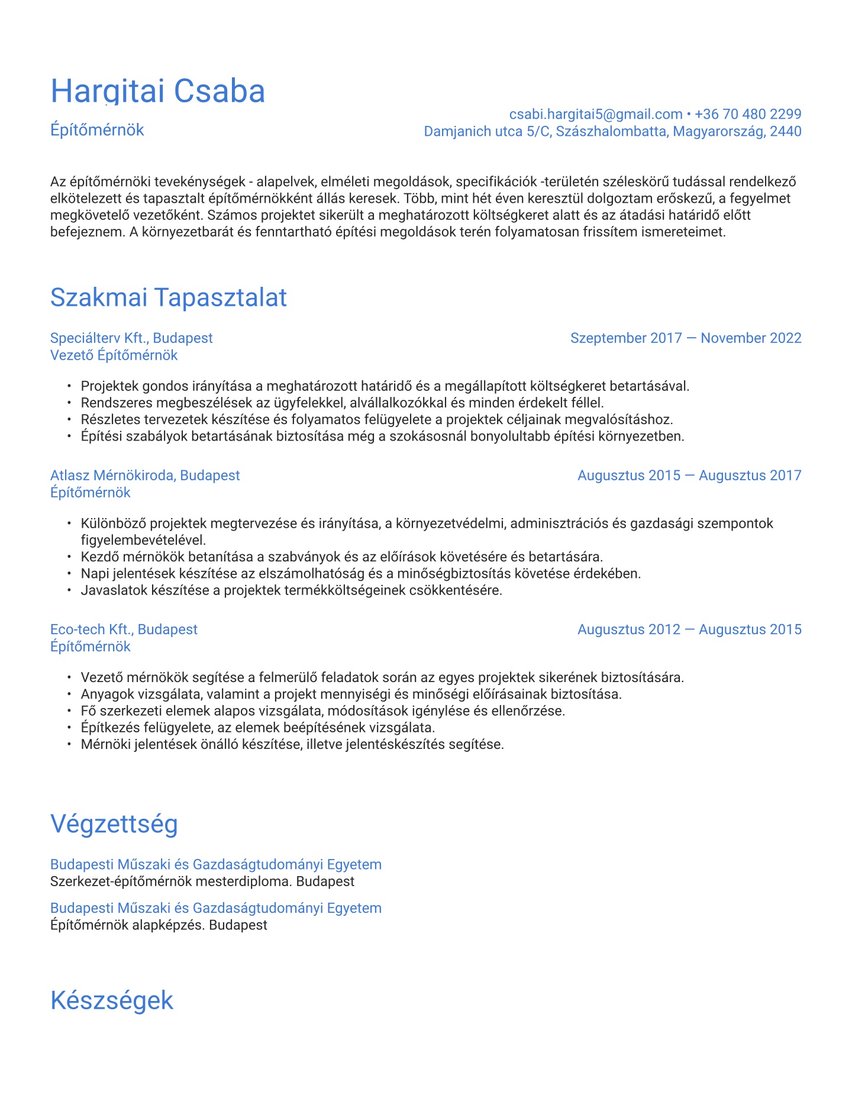 Athén resume template