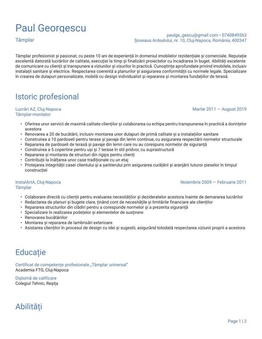 Atena resume template
