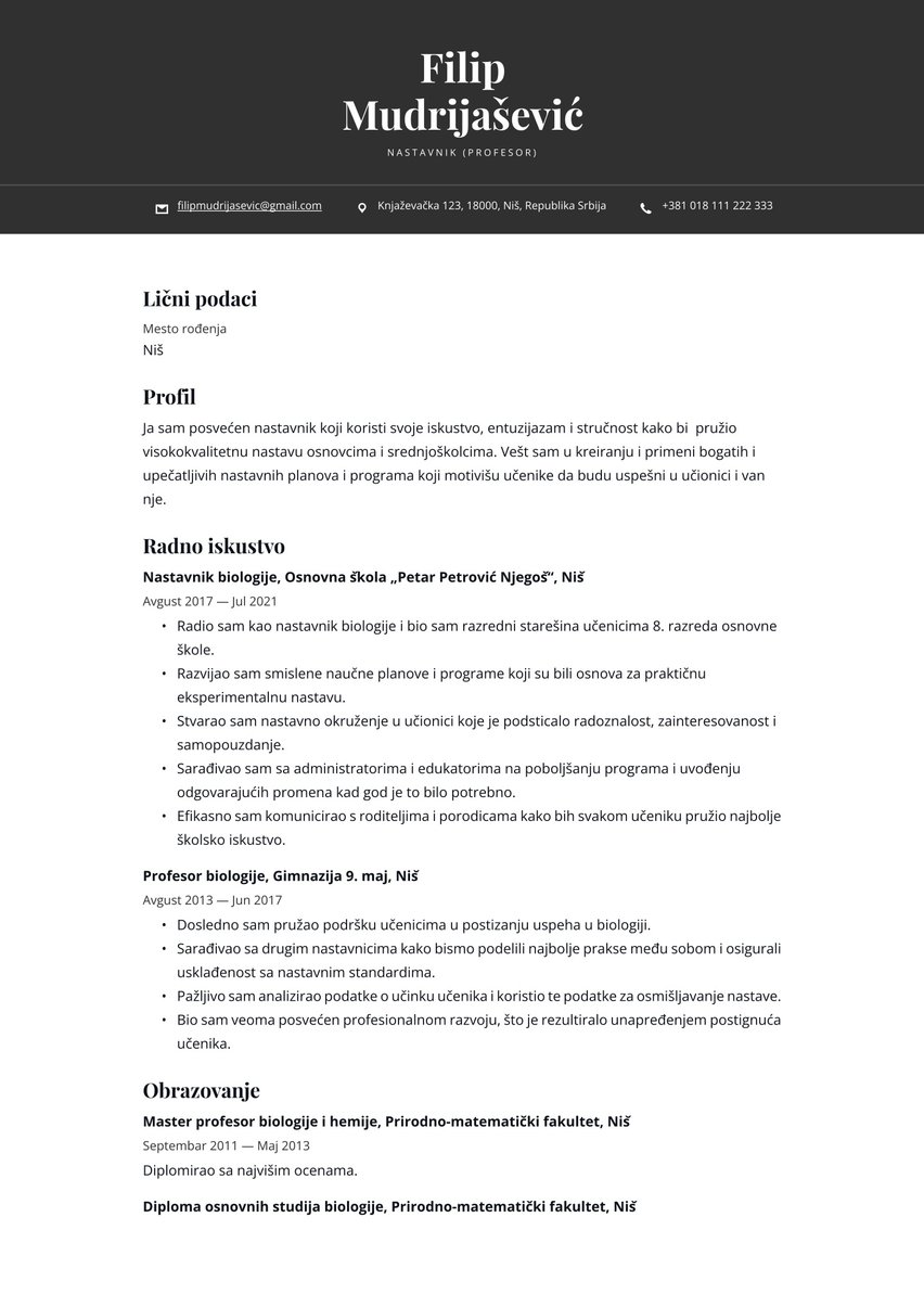 Oslo resume template