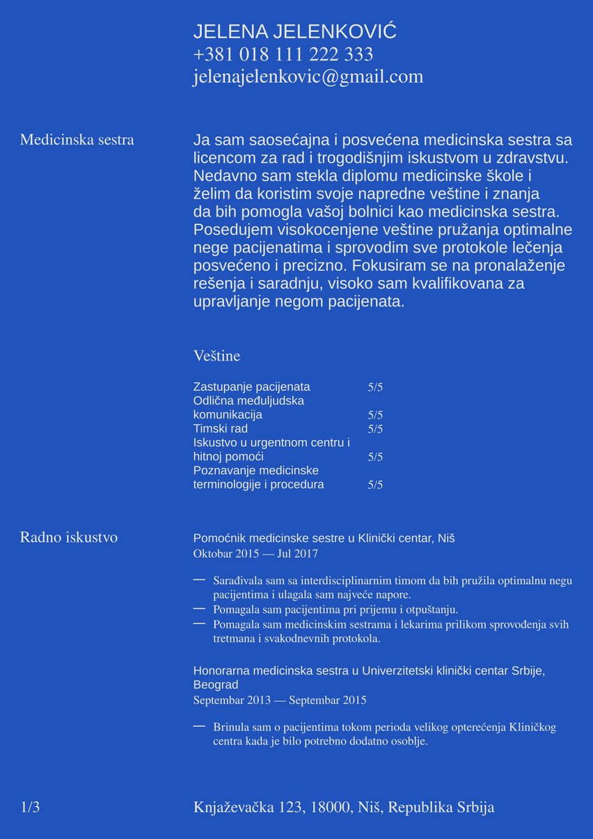 Ženeva resume template