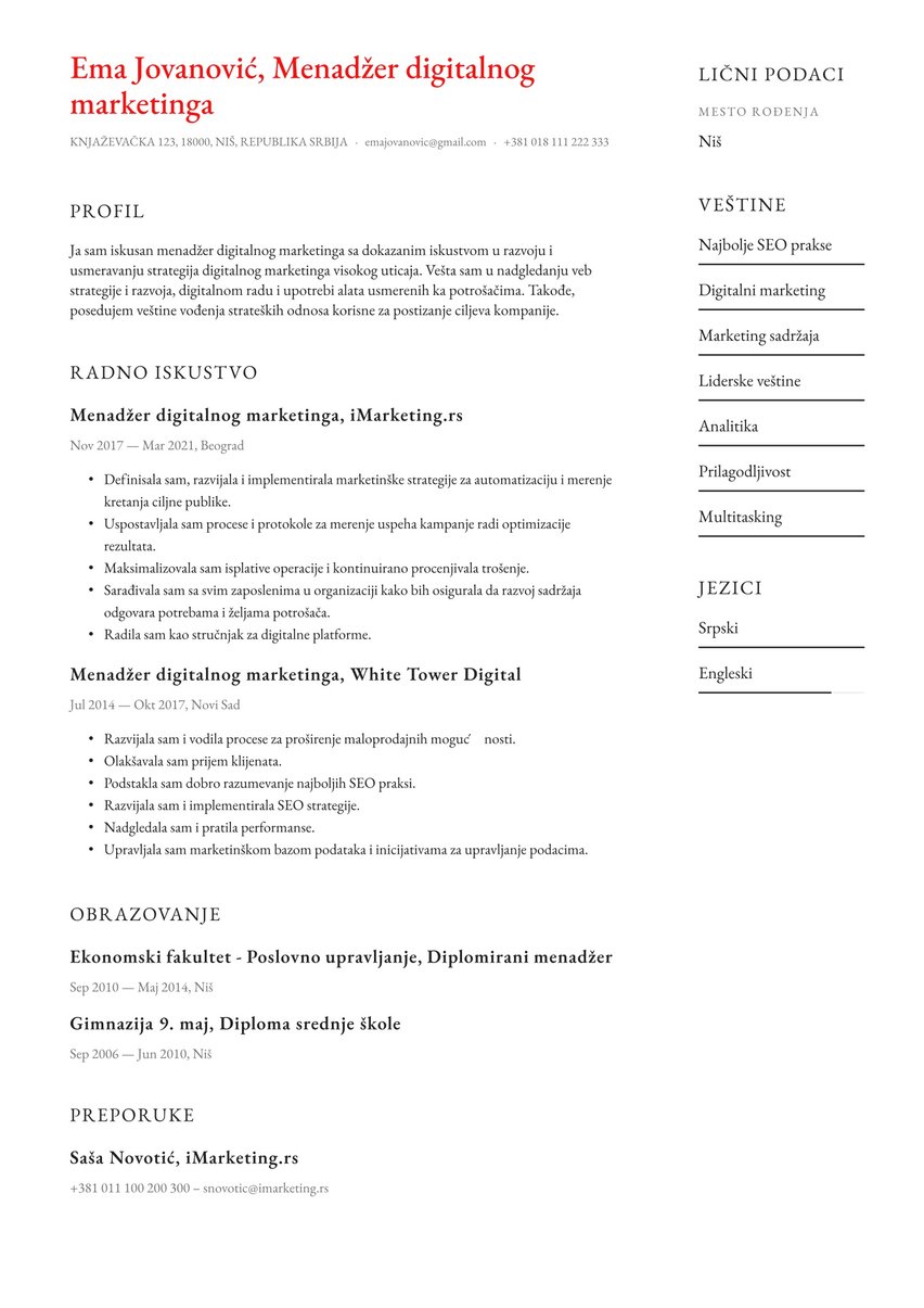 Pariz resume template