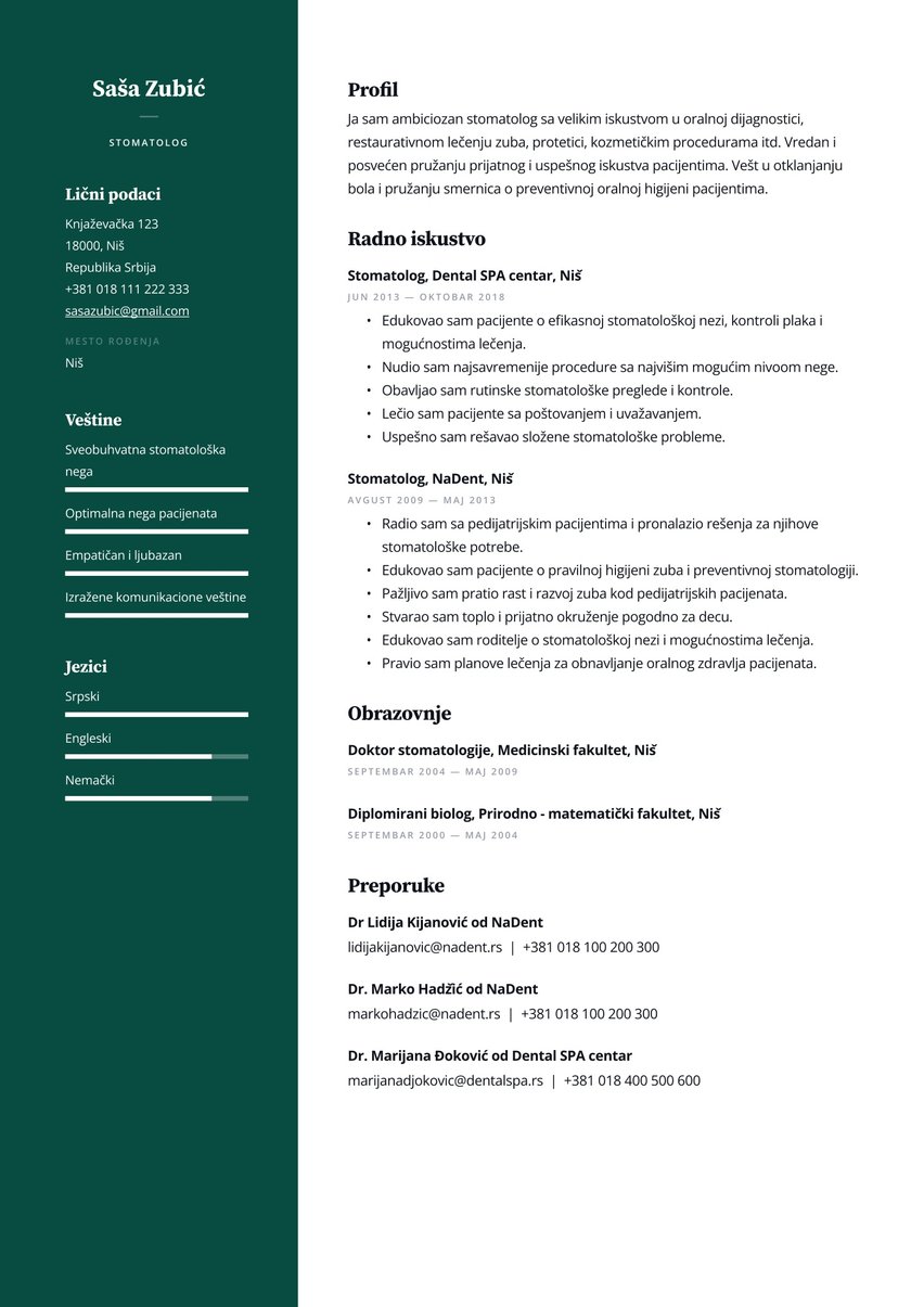 Dablin resume template