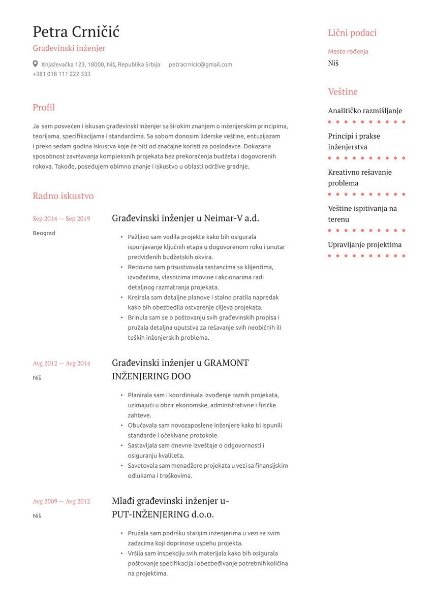 Barselona resume template