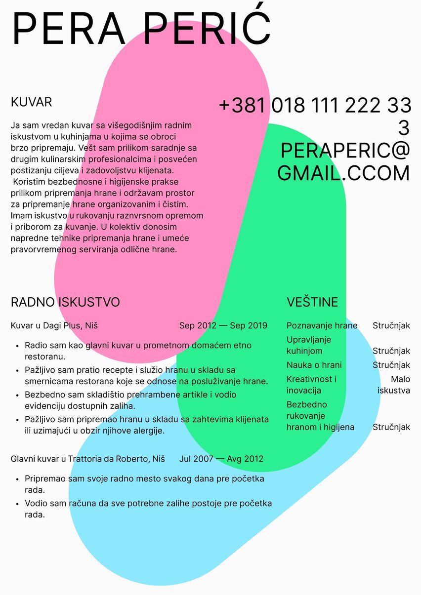 Kejptaun resume template