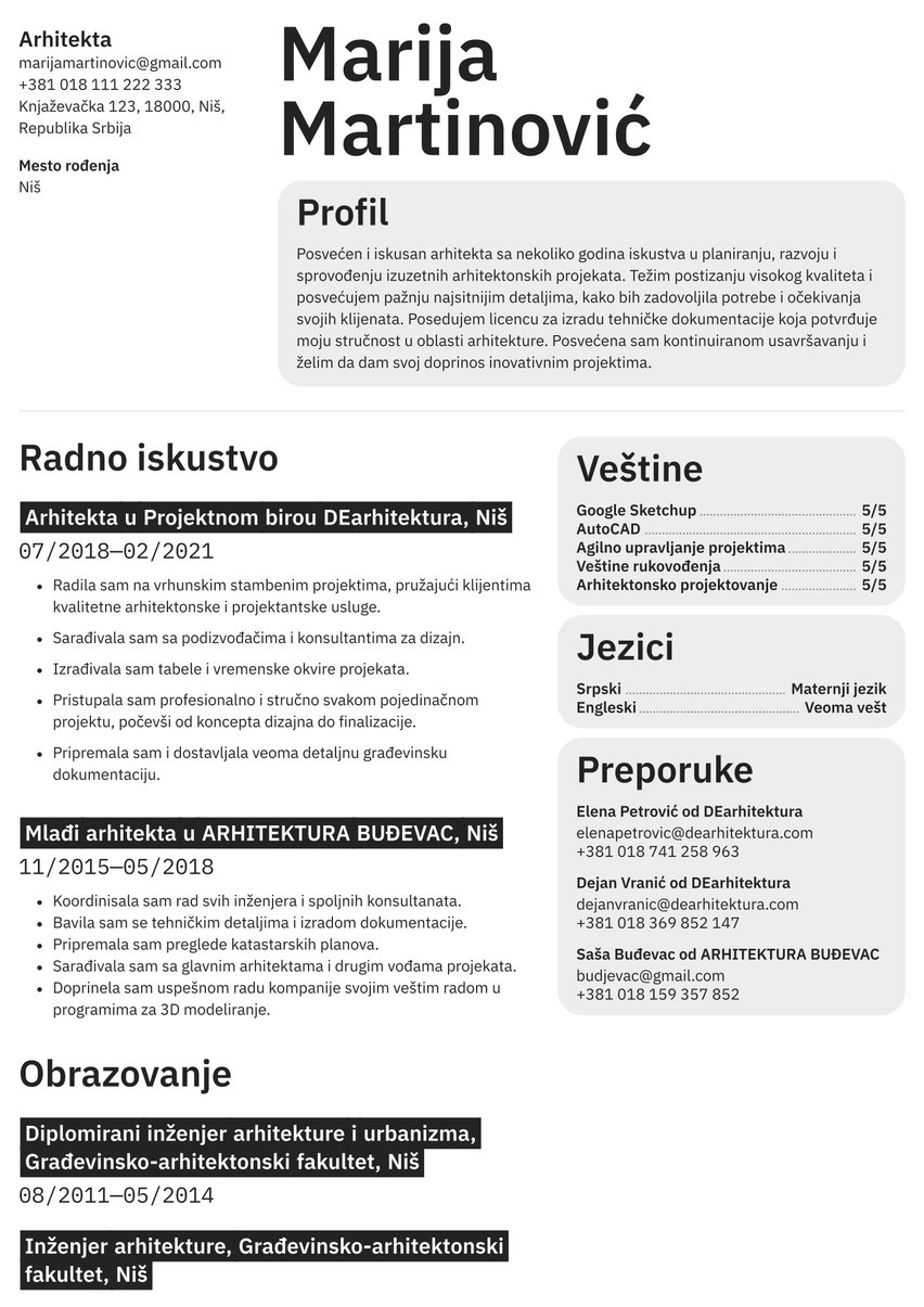 Toronto resume template