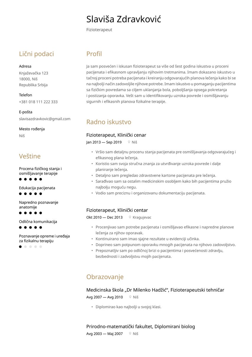 Milano resume template
