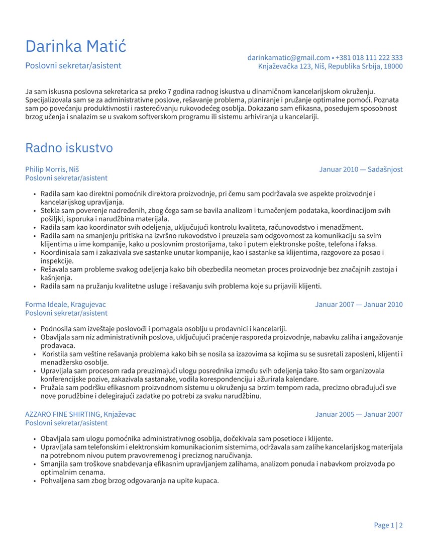 Atina resume template