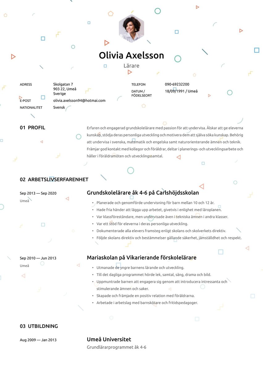 Vancouver resume template