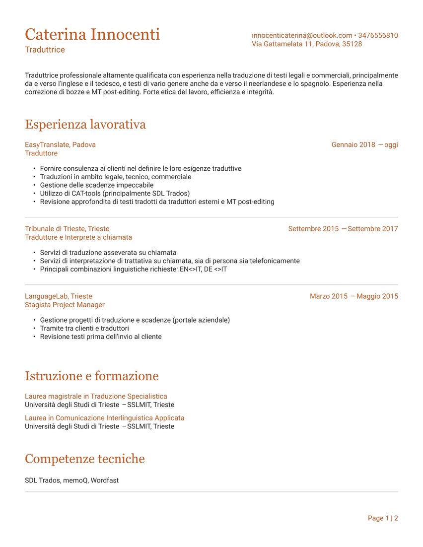 Praga resume template