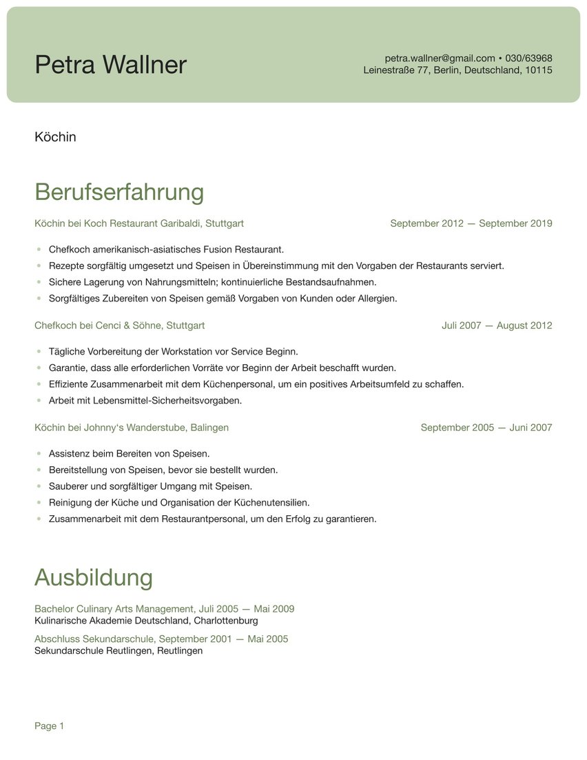 Shanghai resume template