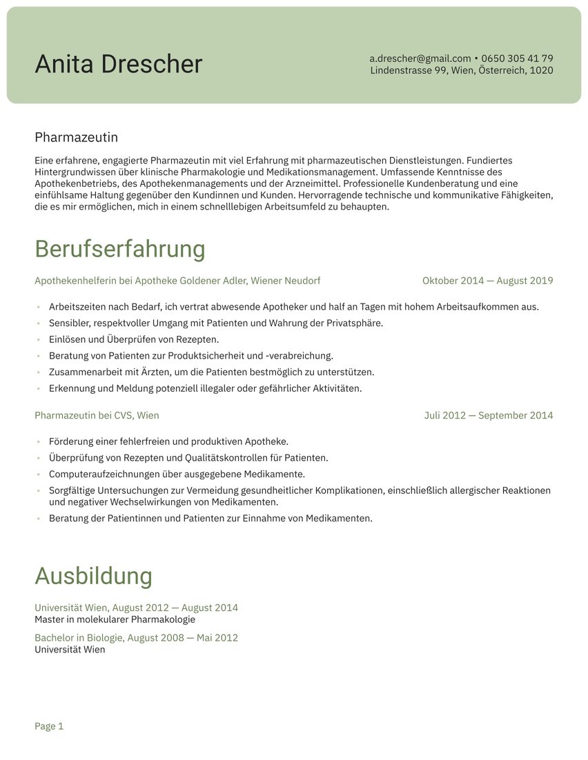 Shanghai resume template