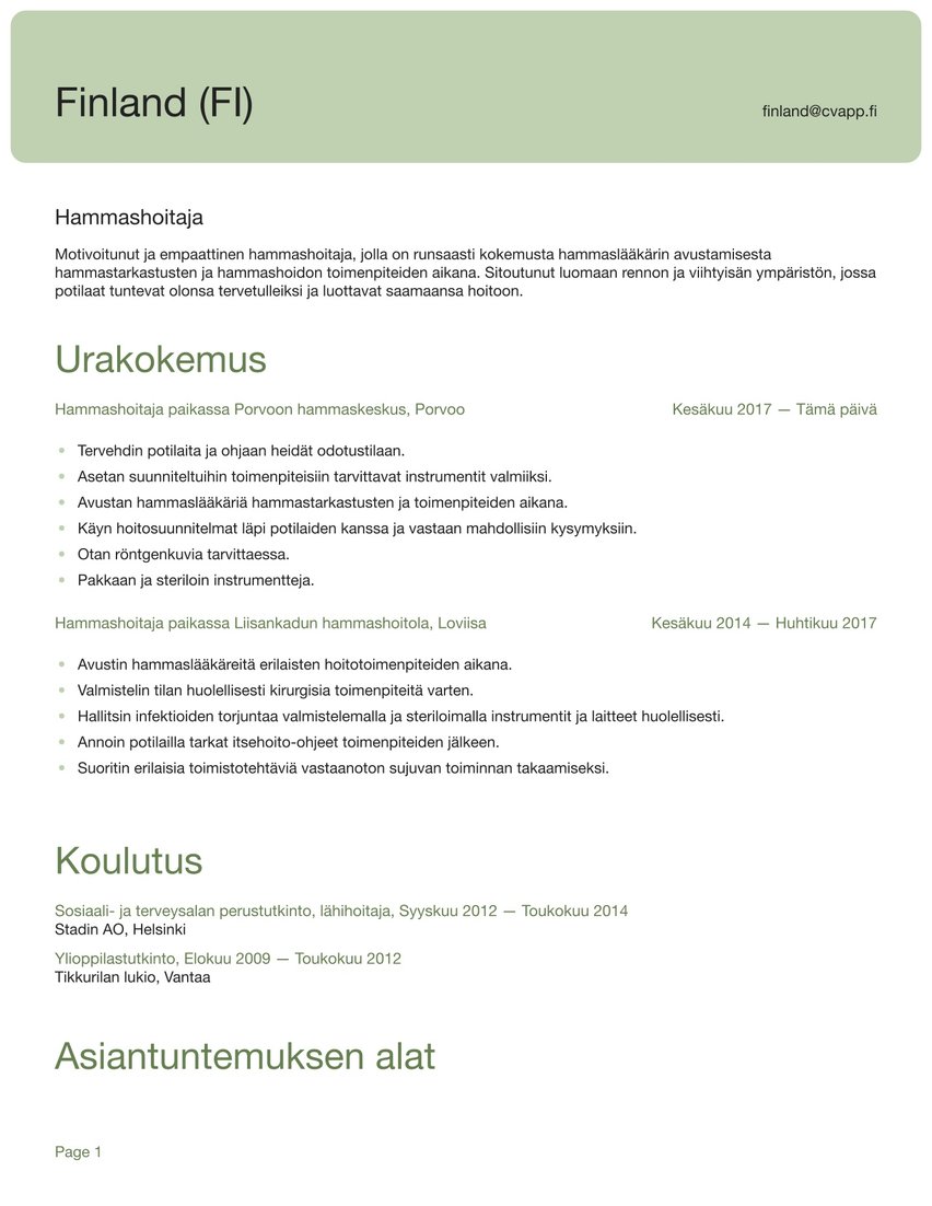 Shanghai resume template