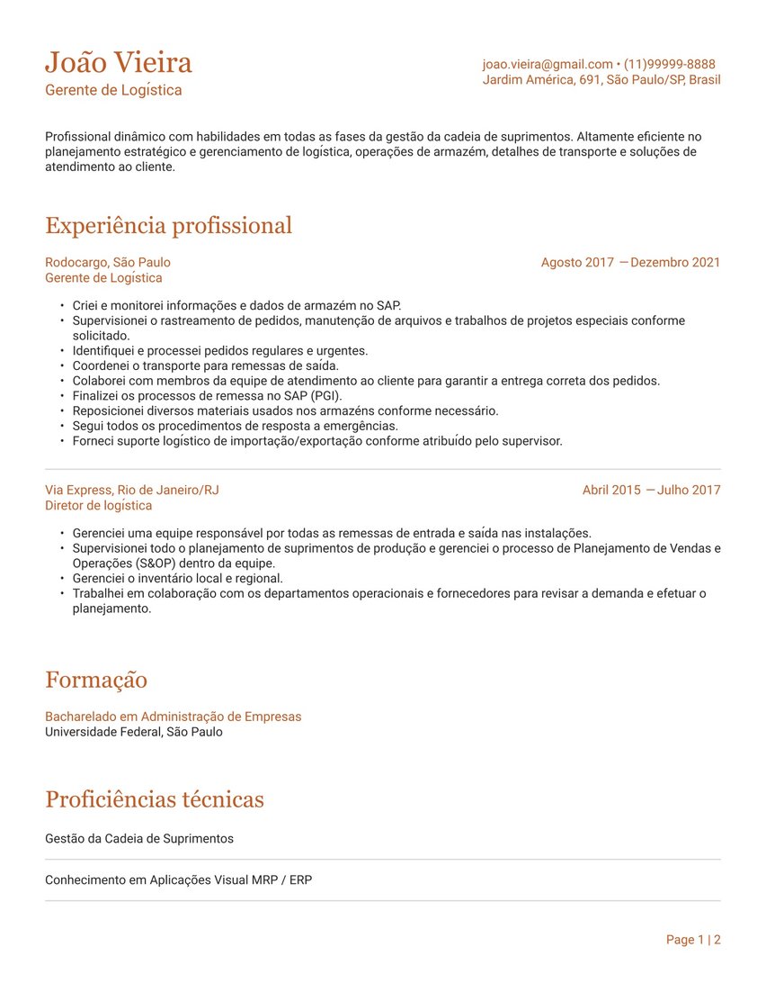 Praga resume template