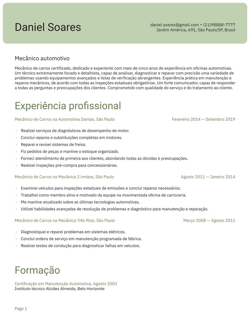 Xangai resume template