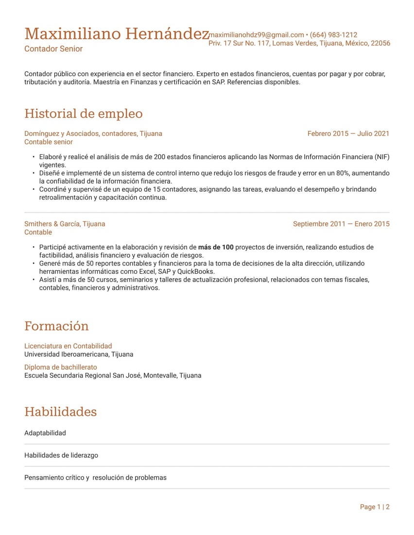 Praga resume template