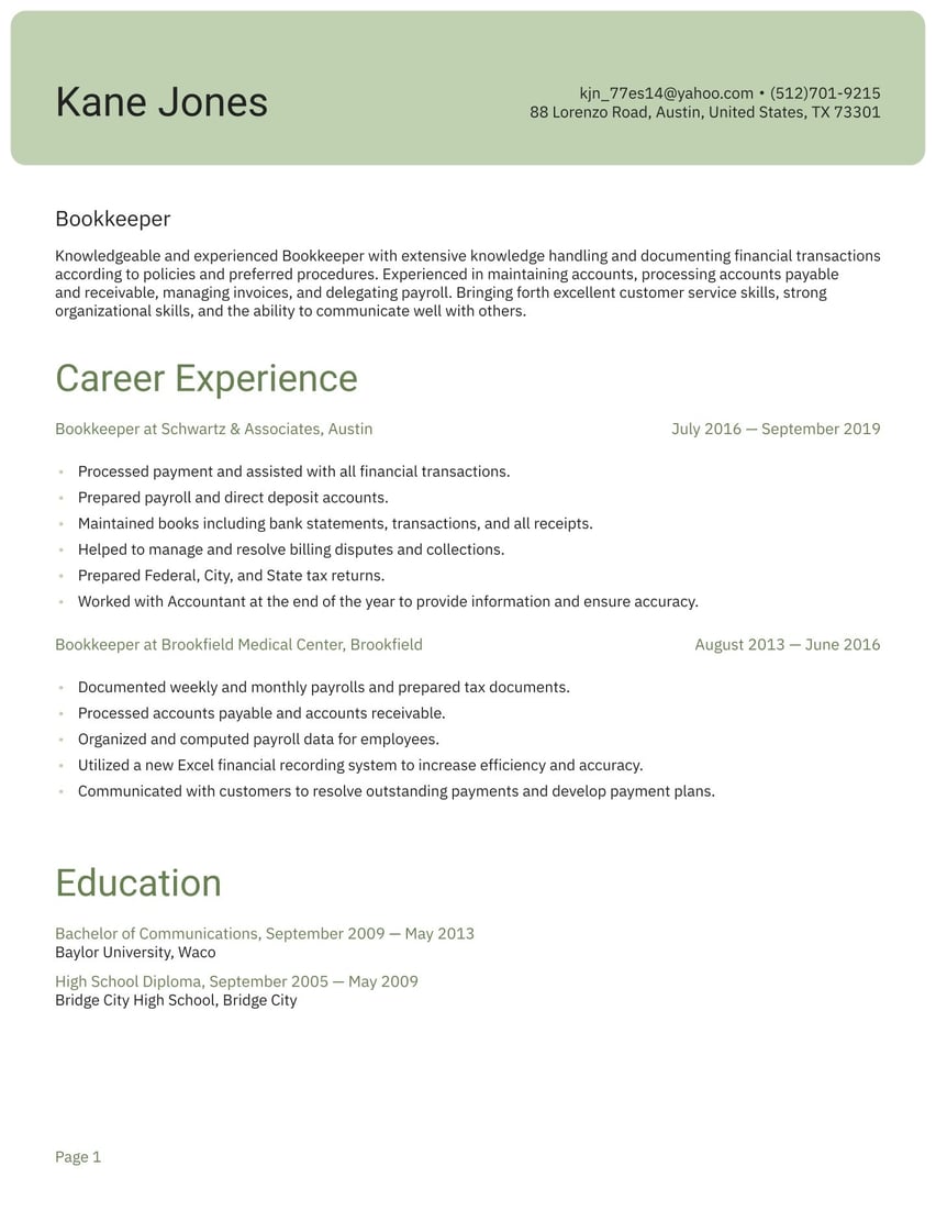 Shanghai resume template