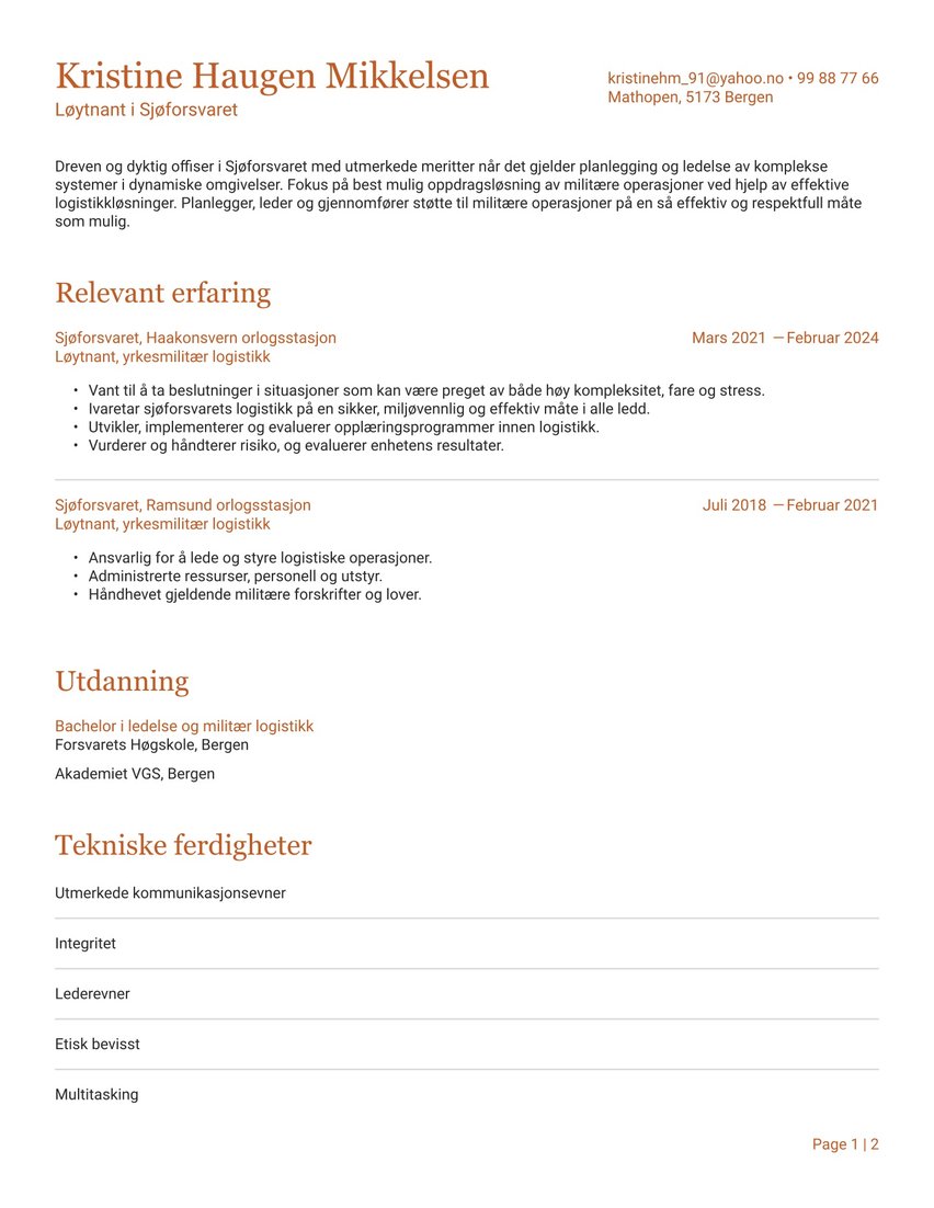 Praha resume template