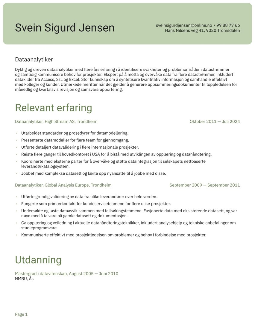 Shanghai resume template