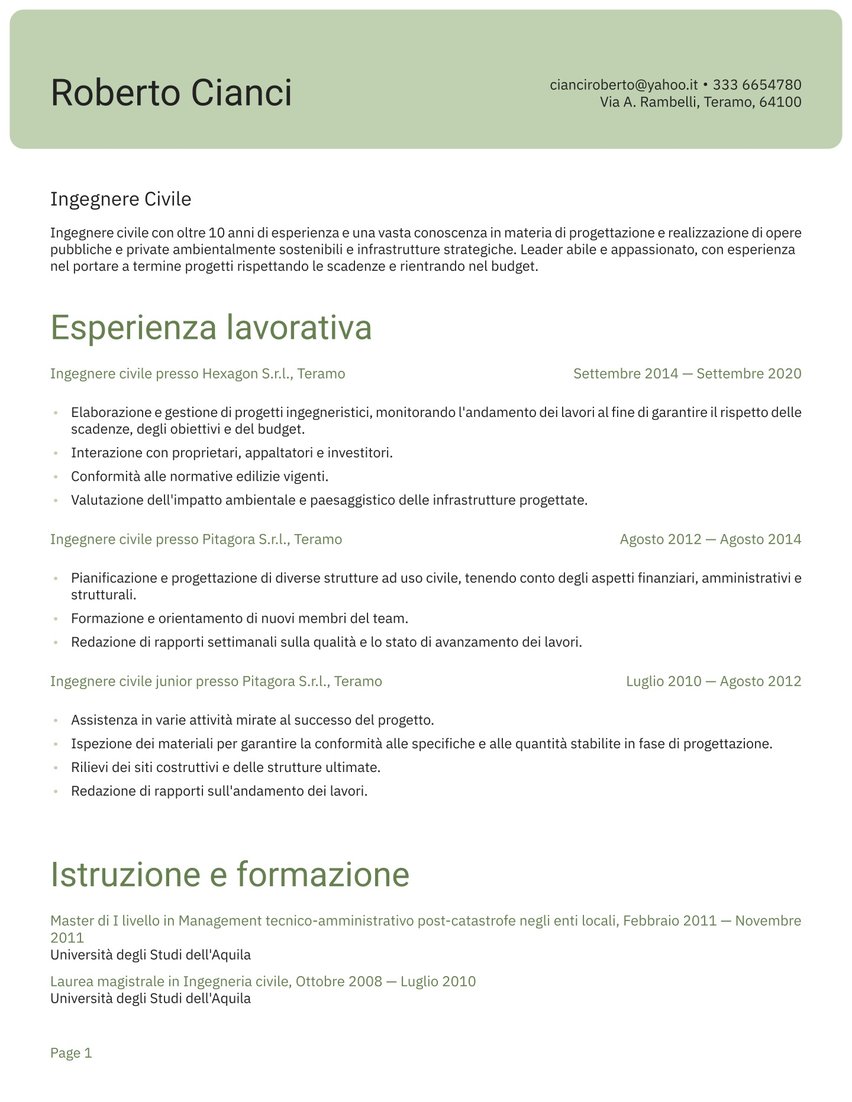 Shanghai resume template