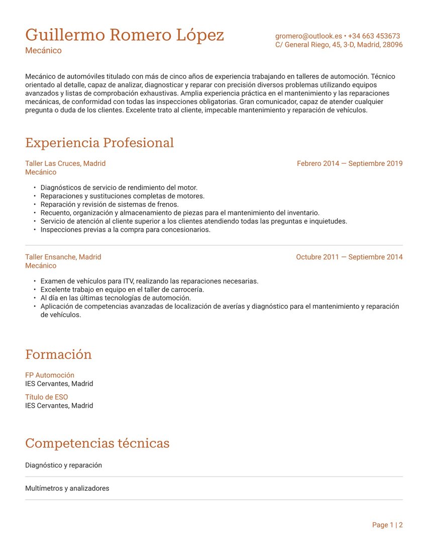 Praga resume template