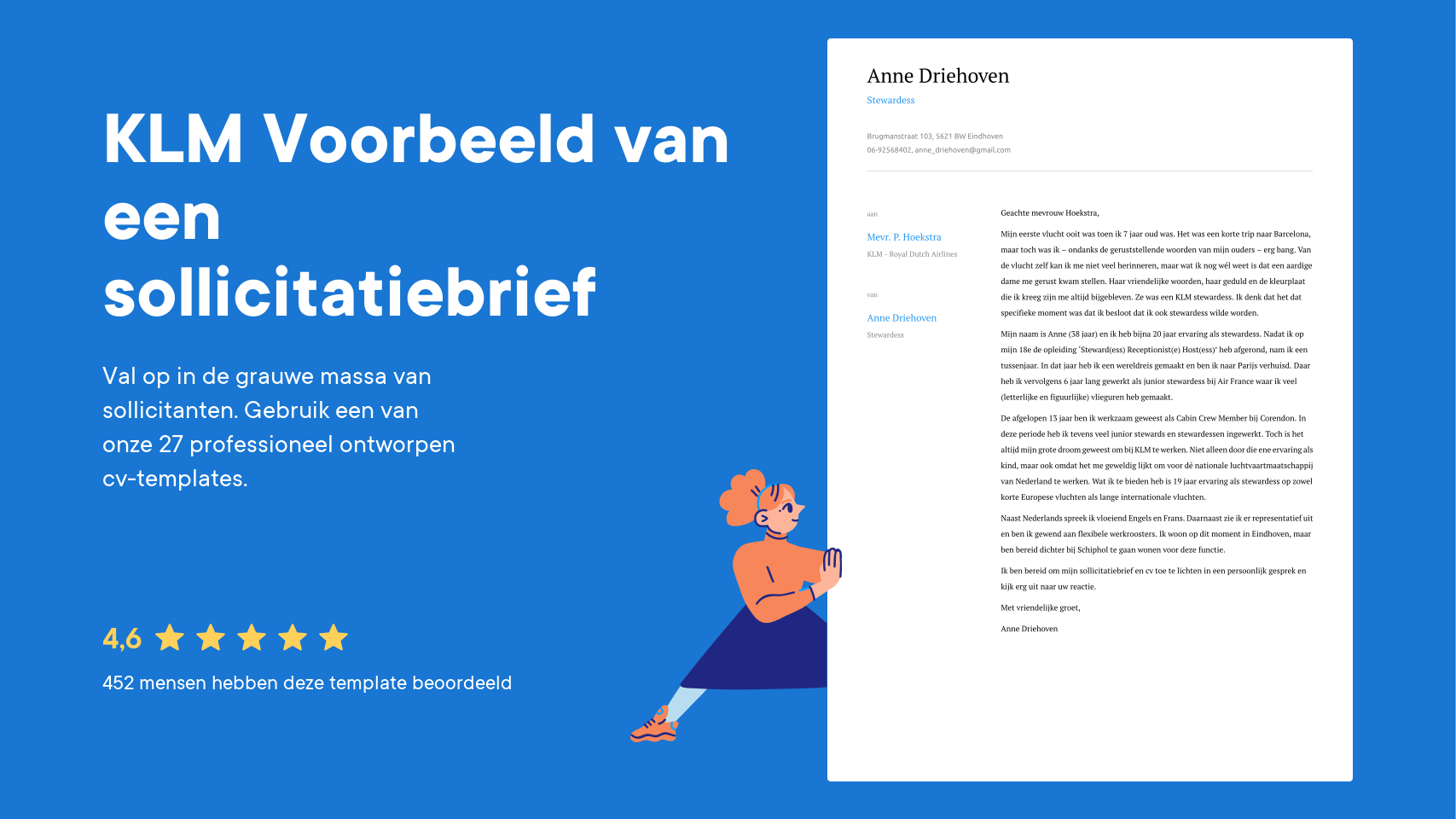 KLM Sollicitatiebrief & Motivatiebrief Voorbeeld · cvster.nl