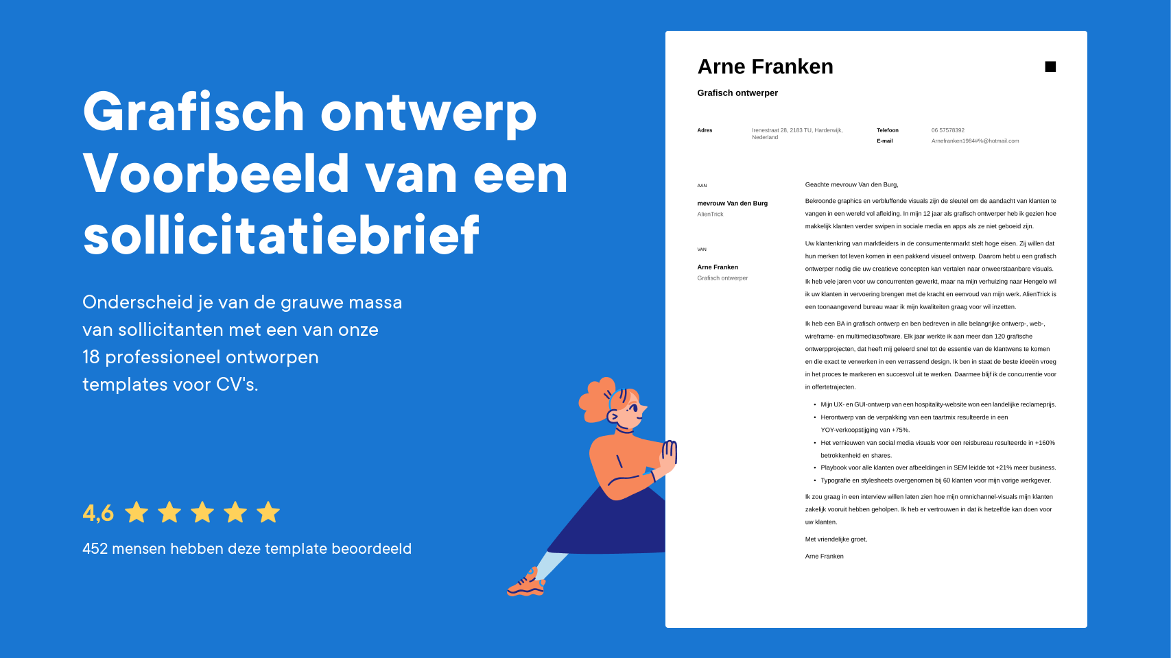 Grafisch ontwerp Sollicitatiebrief & Motivatiebrief Voorbeeld · cvster.nl