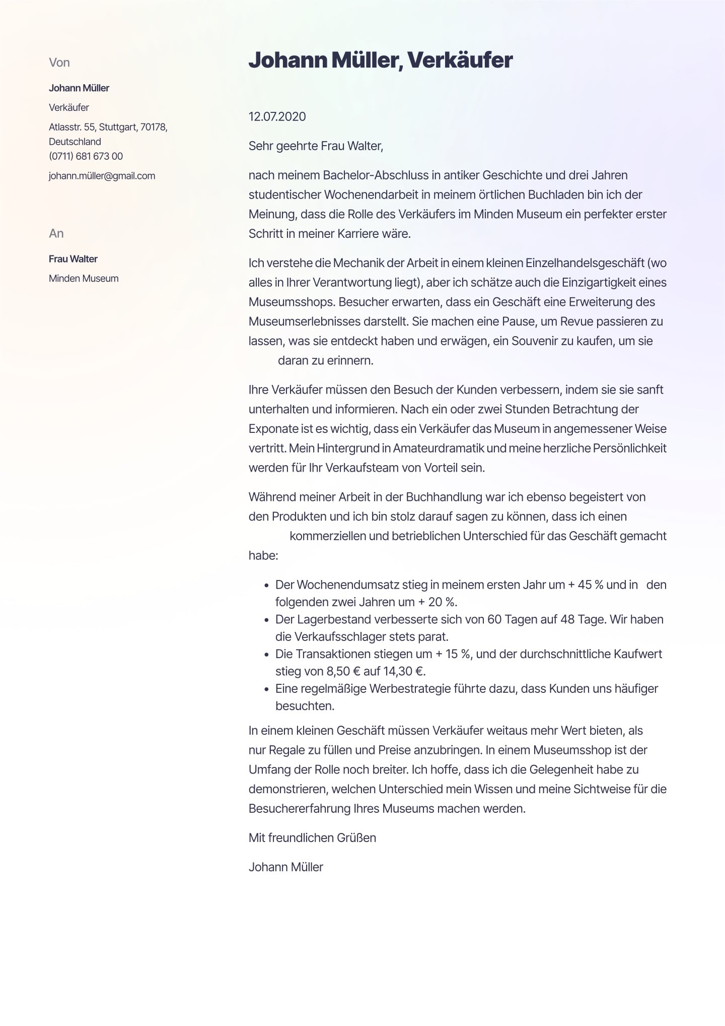 Bewerbung Bewerbungsvorlagen Muster