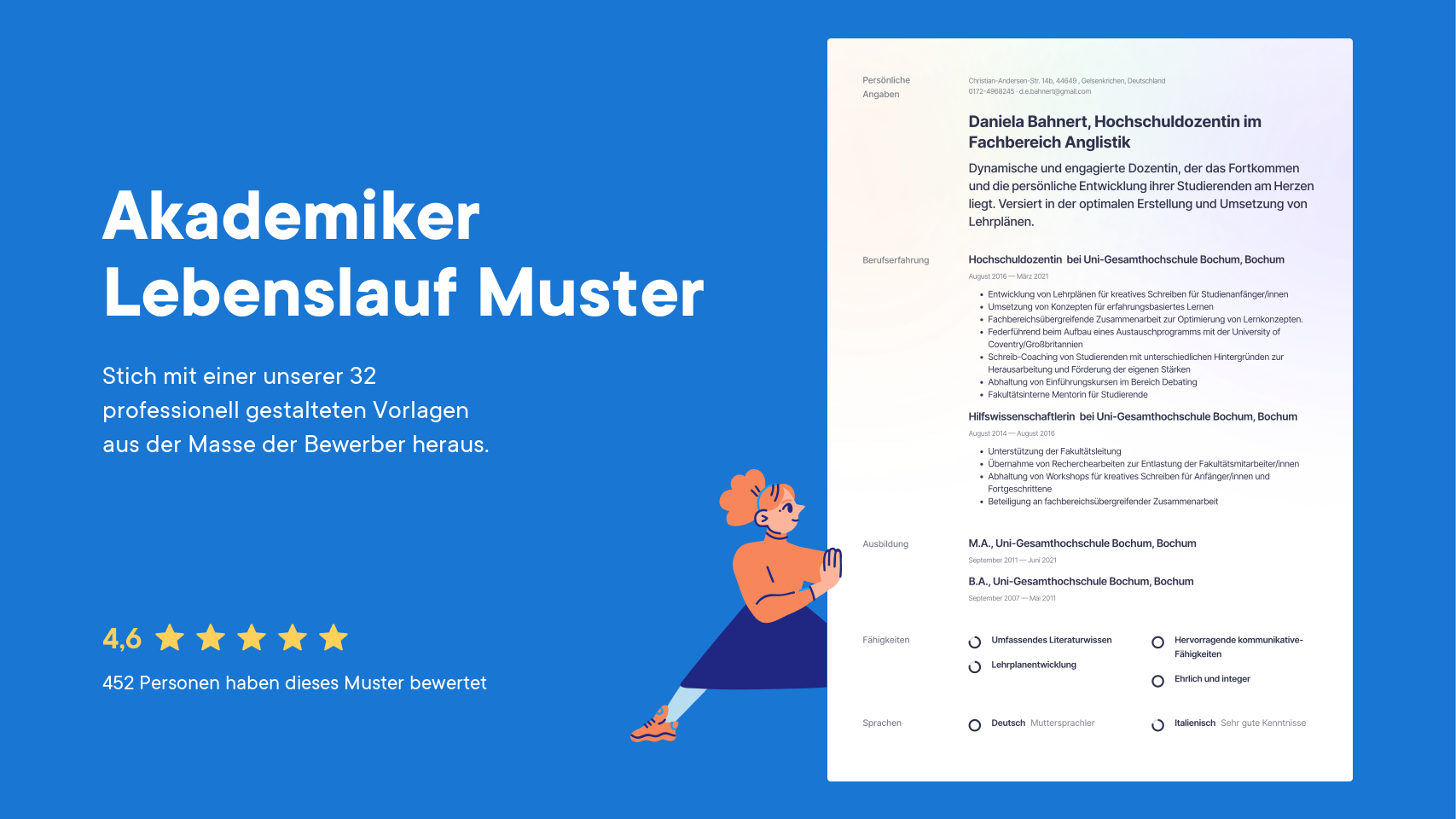 Lebenslauf-Muster für Akademiker & Schreibtipps (2024) · cvapp.de