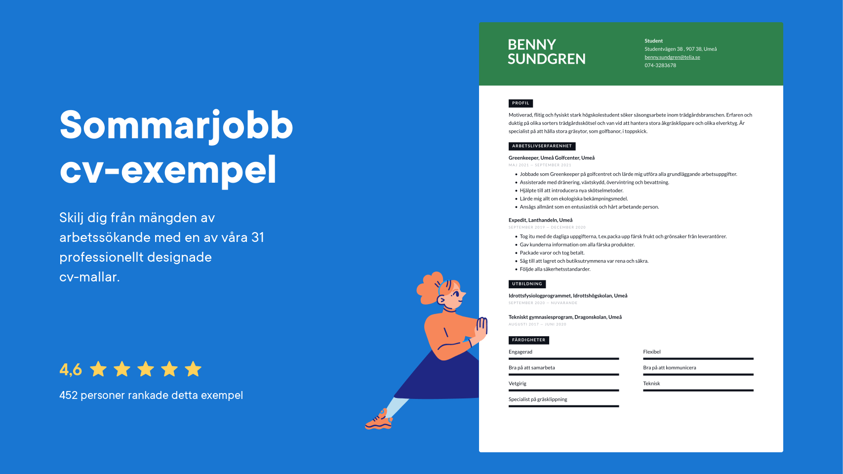 Sommarjobb cvexempel & skrivtips 2025 (Gratis guide) · CVkungen.se