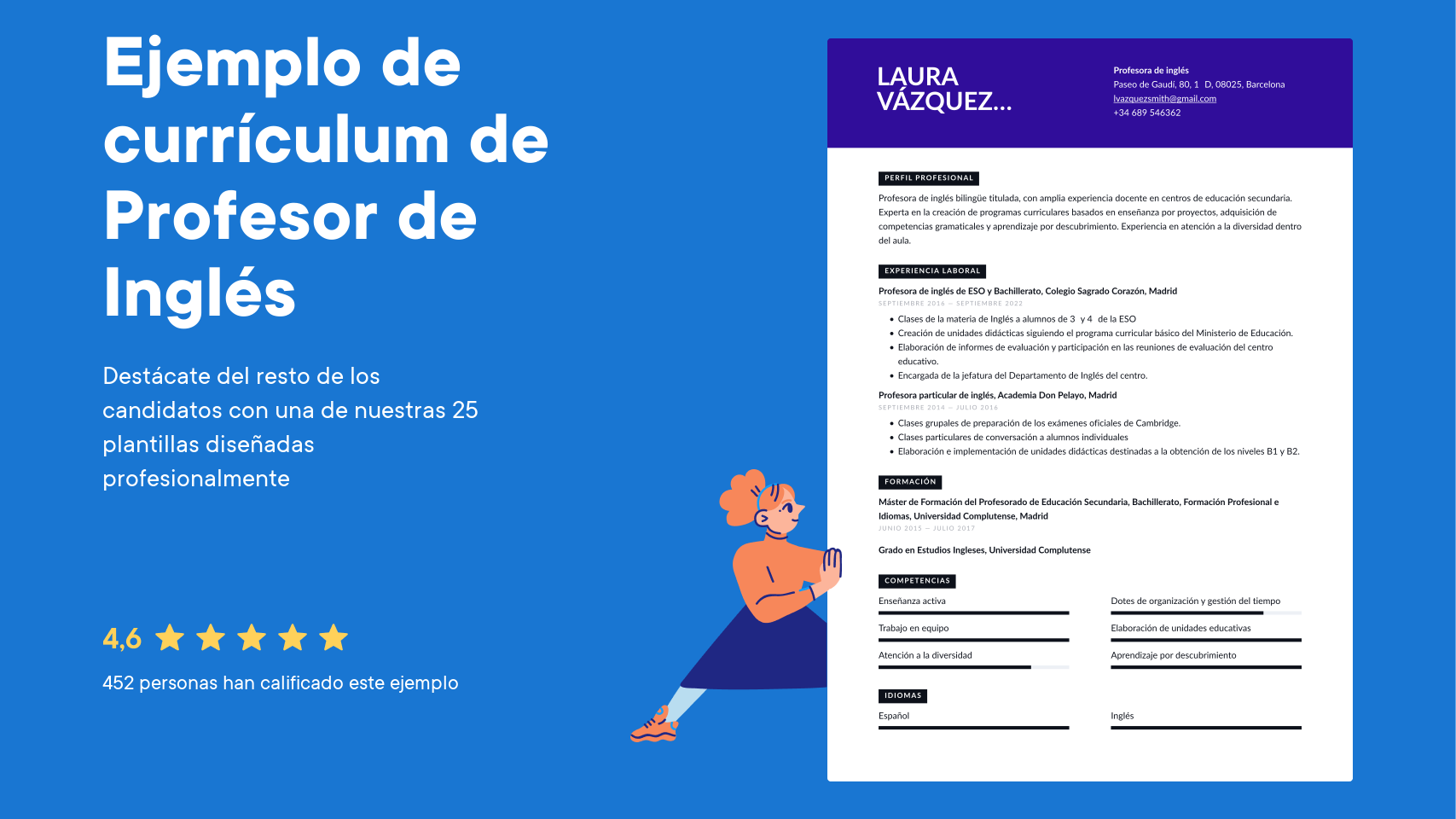 Ejemplo de currículum de profesor de inglés: guía y consejos 2025