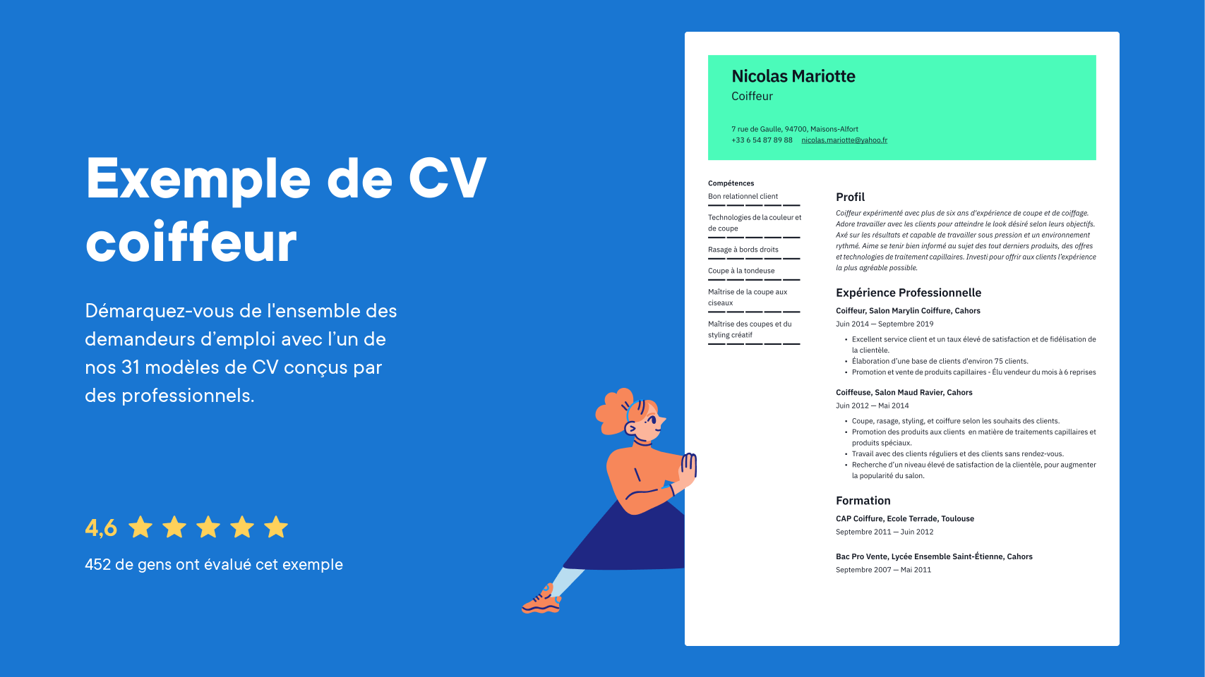 Exemple de CV pour coiffeur et guide de rédaction · cvapp.fr