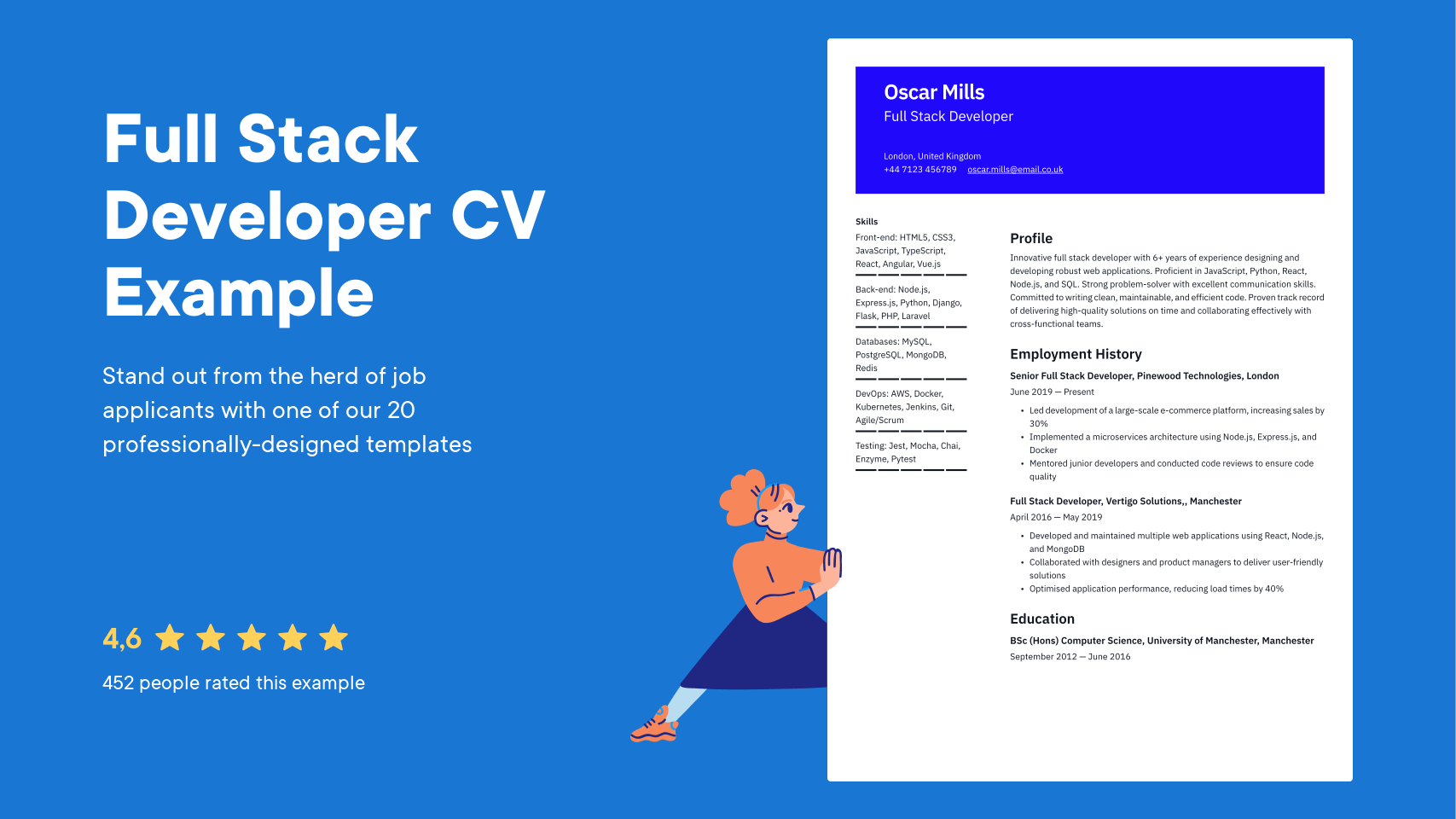 Full Stack Developer CV Examples & UK Templates (2025) · Resume.io