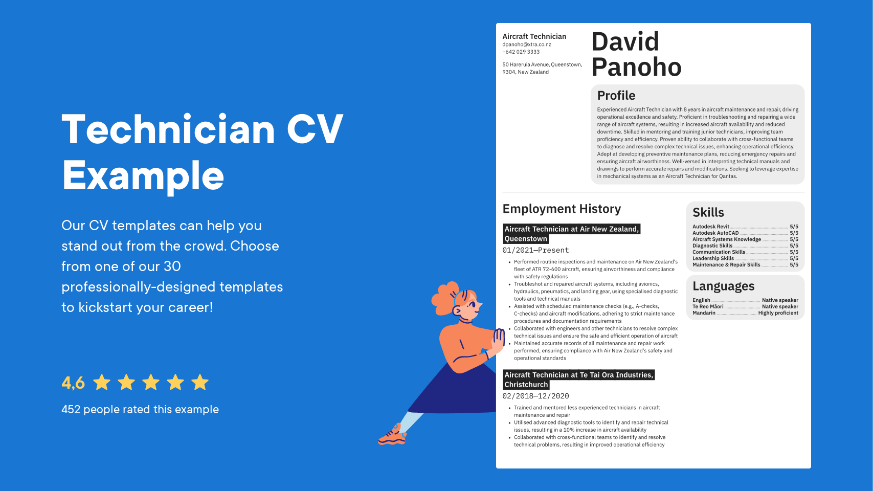 Technician CV Example & Template for New Zealand (2024) · CVapp.nz