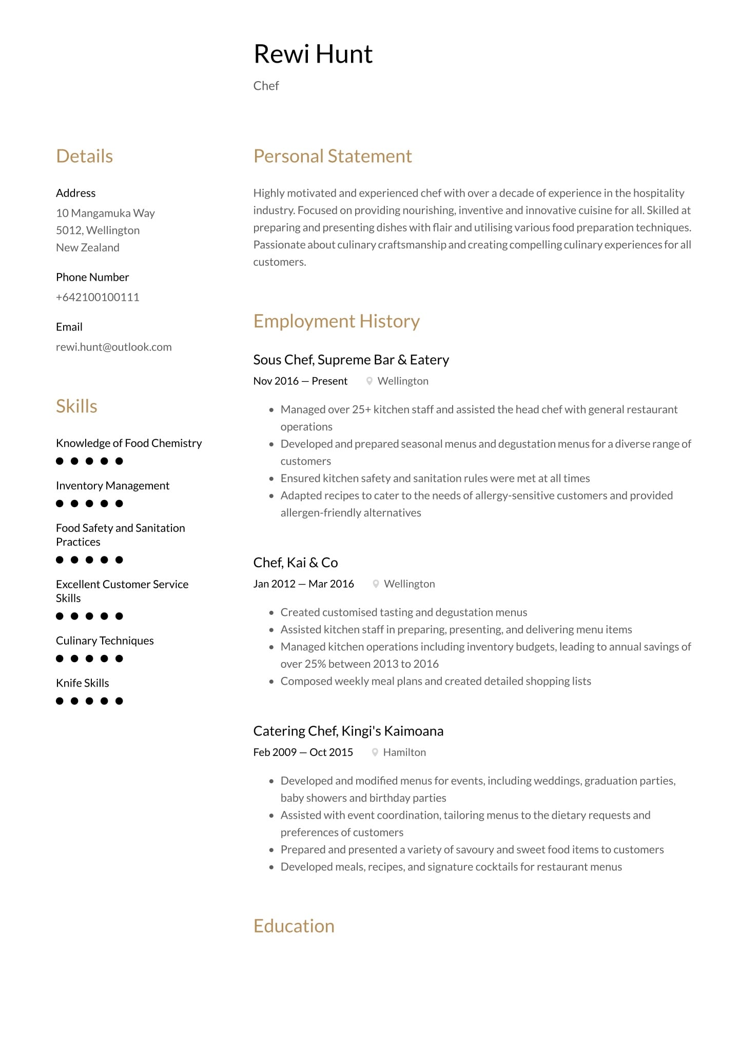 Chef Resume Examples 3 Successful Private Chef Resume Examples And