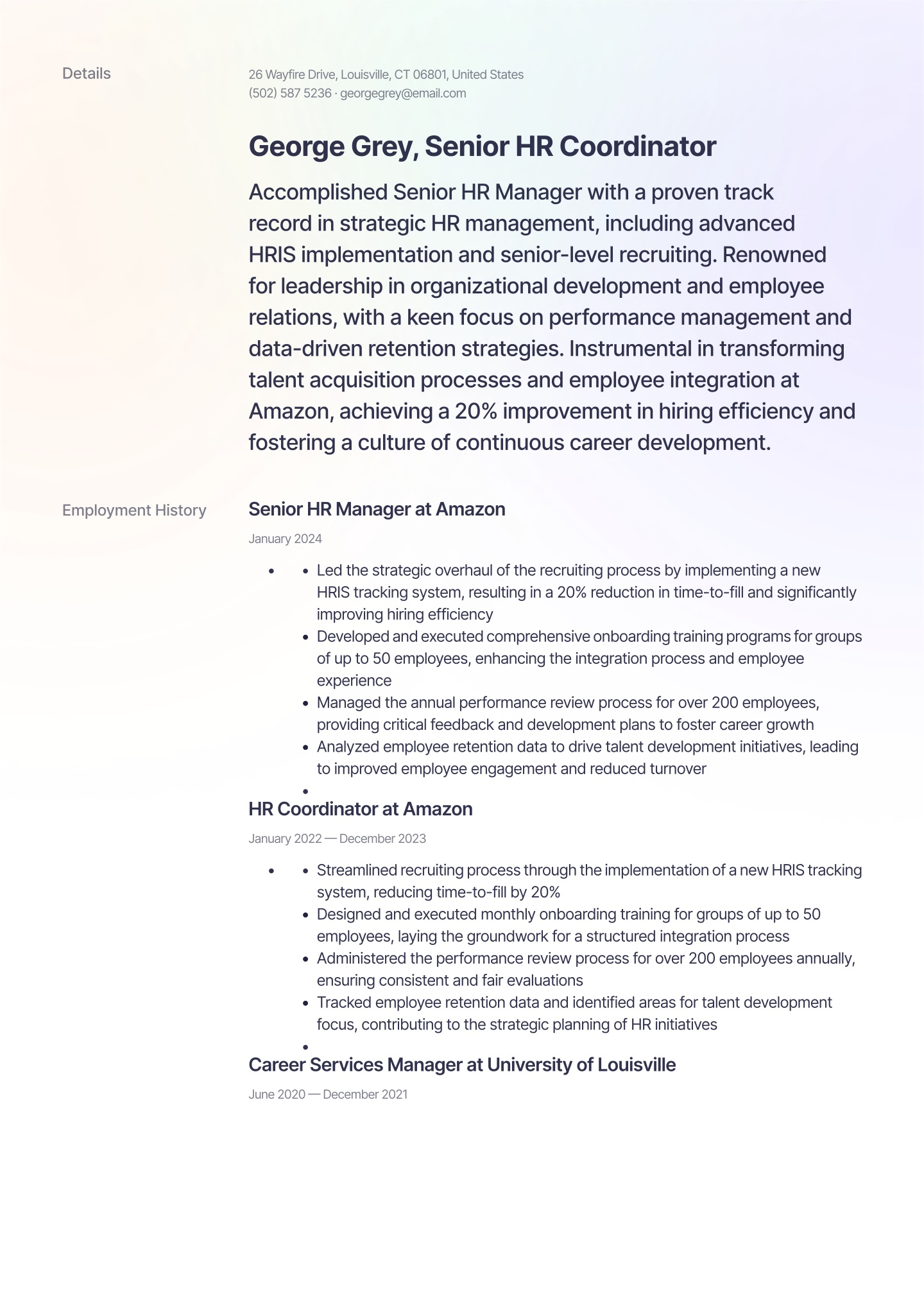 HR Coordinators Resume Examples &amp; Templates (2025) · Resume.io