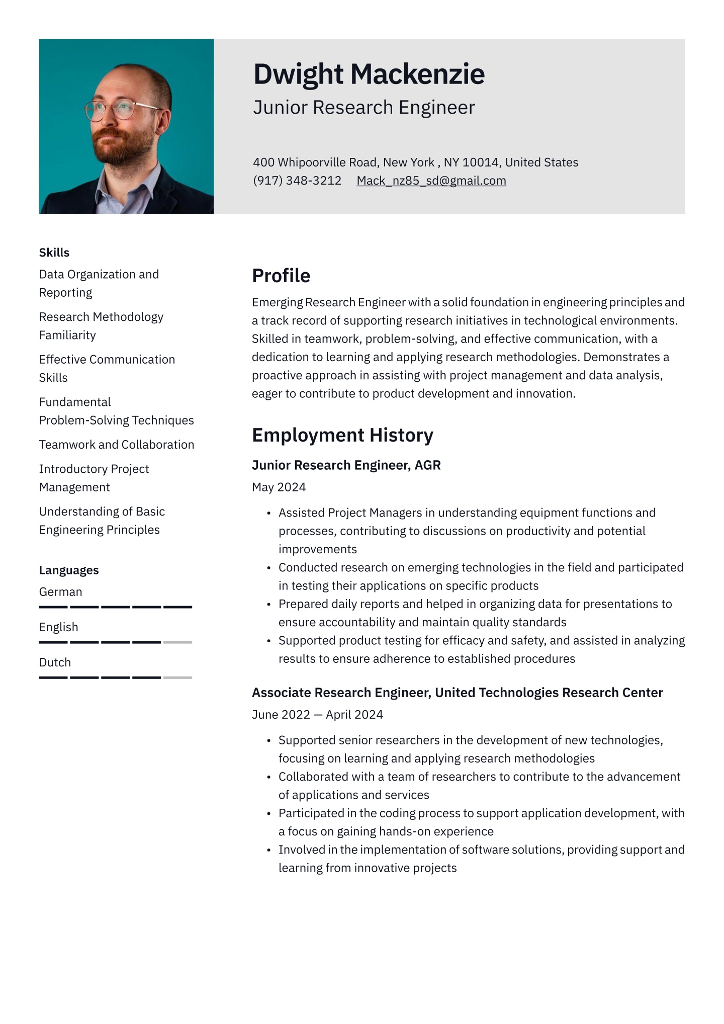 Research Engineer Resume Examples &amp; Templates (2025) · Resume.io