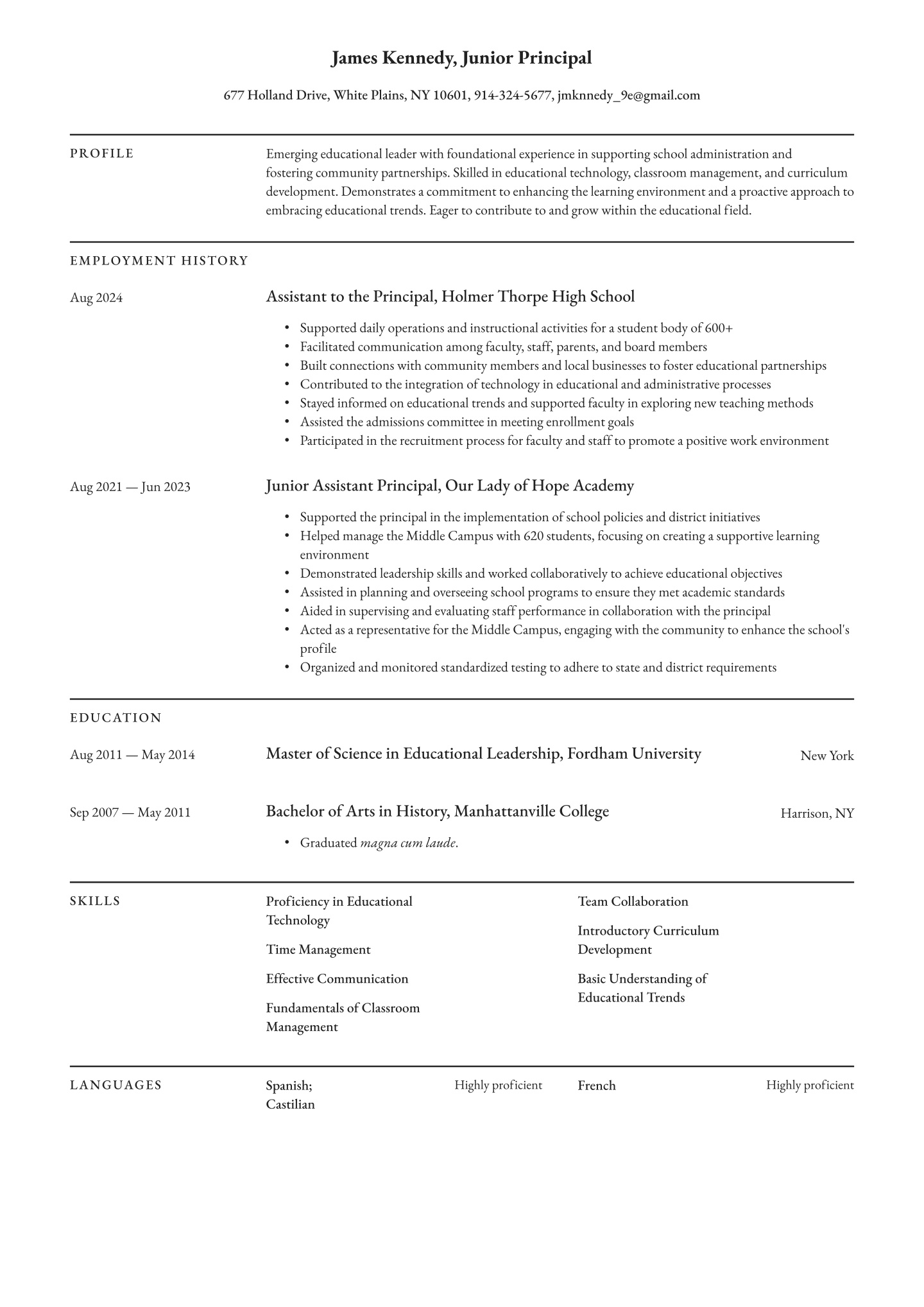 Principal Resume Examples &amp; Templates (2025) · Resume.io
